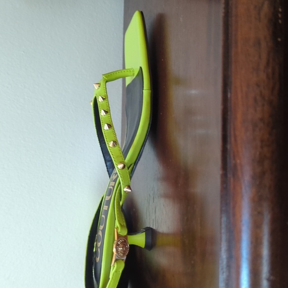 Versace Jeans Couture Green Brushed Courtney Heeled Sandals - Picture 5 of 9